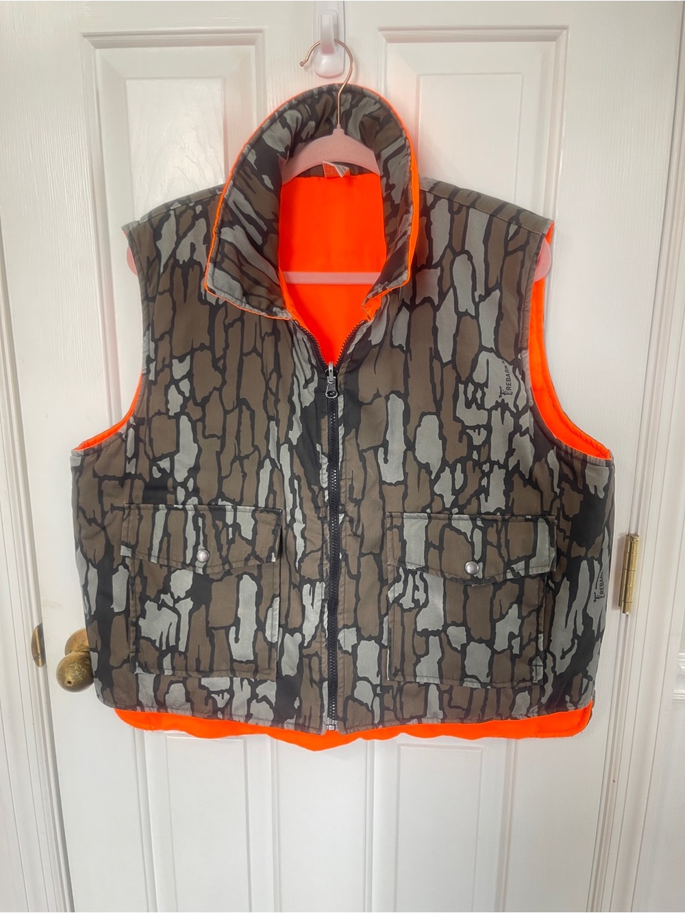 Sports Afield Hunting Vest Large Camouflage Reversible Orange Insulated
